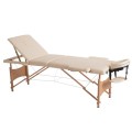 Hazlo Massage Table Bed - 3 Section (Wooden) - white (Second hand)