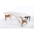 Hazlo Premium Portable Massage Table Bed 2 section (Wooden) - Cream