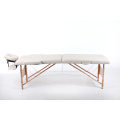 Hazlo Premium Portable Massage Table Bed 2 section (Wooden) - Cream