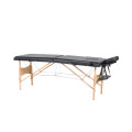 Hazlo Premium Portable Massage Table Bed 2 section (Wooden) - Black