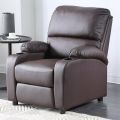 Hazlo Faux Leather Recliner Couch Sofa Chair With 2 Cup Holders - Brown SECONDHAND