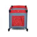 Baneen Folding Baby Toddler Crib Cot with Wheels (Playpen) - Red