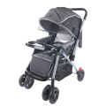 Baneen Baby Stroller Pram with Lift Up Foot Rest and Reversible handle - Grey Black (Second Hand)