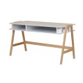 Hazlo Modern Wooden Multipurpose Office Table Desk Workstation with Storage Slots