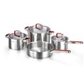 6 Piece Stainless Steel Cookware Pot Set with Aluminium Core (3 Ply)