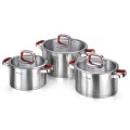 Solige 7 Piece Stainless Steel Cookware Pot Set with Aluminium Core (3 Ply) (Second Hand)
