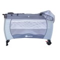 Baby Cot Crib with Diaper Changer, Net, Toys, Canopy, Wheels and Game Entrance - Grey