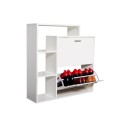 Hazlo Two Compartment Shoe Storage Cabinet With 3 Display Shelves White