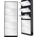 Hazlo 5 Door Stackable Shoe Storage cabinet with Mirror brown second