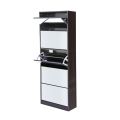 Hazlo 5 Door Stackable Shoe Storage cabinet with Mirror brown second