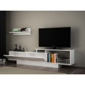 Hazlo Asos Tv Unit Plasma Stand Display Shelves Bookcase White and walnut secondhand