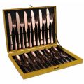 24 PIECE STAINLESS STEEL CUTLERY SET  ROSE GOLD IN COLOUR