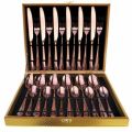 24 PIECE STAINLESS STEEL CUTLERY SET  ROSE GOLD IN COLOUR