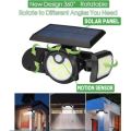 140 COB SOLAR WALL LIGHT WITH REMOTE, 3 ADJUSTABLE HEADS, 3 SETTINGS