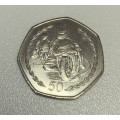 Isle Of Man `Motorbike TT Edition` 50 Pence Coin