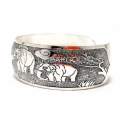 TIBETAN CARVED SILVER ELEPHANT BRACELET / OobaKool Jewellery