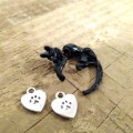 CLEARANCE SALE | Cool Black Cat 3D double-sided Earring + 2 Paw Print Earring Charms Gift Set