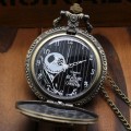 The Nightmare Before Christmas Jack Skellington Round Large Bronze Pocket Watch Necklace