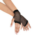 Fishnet Net Mesh Gloves Short - One Size - Black