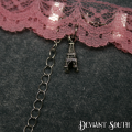 Pink Lace Choker with Eiffel Tower Charm