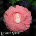 Deviant South Cameo Hair Flower - Madame Squelette Pink