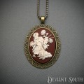 Bronze Frame Pixie Cameo Ball-chain Necklace