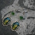 Deviant South Cabochon Earrings (pair) - Green Witch Buckle Hat
