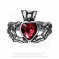 Alchemy Gothic AG-R210 Claddagh By Night ring - UK Size: T | US Size: -9