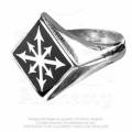Last Chance! Alchemy Gothic AG-R99 Chaos Signet ring - UK Size T (English Pewter)