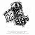 Last Chance! Alchemy Gothic AG-R171 Thor`s Runehammer ring - UK Size: T
