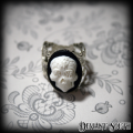 Deviant South Memento Mori Ring featuring Small 3D White Sugar Skull Cameo