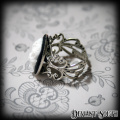 Deviant South Memento Mori Ring featuring Small 3D White Sugar Skull Cameo