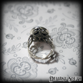 Deviant South Memento Mori Ring featuring Small 3D White Sugar Skull Cameo