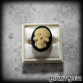 Deviant South Memento Mori Ring featuring 3D Sugar Skull Cameo