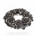 Last Chance! Alchemy Gothic V65 Black Rose Wreath Wall Plaque / Candle Wreath (candle not included)