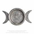 NEW - IN STOCK - Alchemy Gothic V85 Triple Moon Trinket Dish / Candle Holder