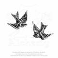 Alchemy Gothic ULFE4 Swallows Stud Earrings (pair)