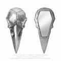 Alchemy Gothic V99S Raven Skull Hand Mirror - Antique Silver