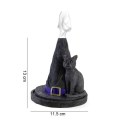 Witch Hat With Cat Incense Cone Burner Holder (cone incense not included)