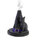 Witch Hat With Cat Incense Cone Burner Holder (cone incense not included)