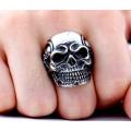 Stainless Steel Biker Smiling Skull Ring Size 9 (US) | S (UK)