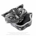 Alchemy Gothic V78B Sacred Cat Trinket Box - Silver