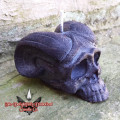 TDDCC Horned Skull Candle - Crude Black - Unscented