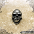 Stainless Steel Toothless Screaming Skull Ring - Antique Black - Size 11 (US) | W (UK)