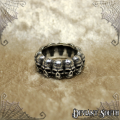 Stainless Steel Thick Skull Band Ring - Silver - Size 8 (US) | Q (UK)