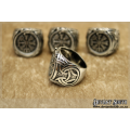 Stainless Steel Vegvisir Ouroboros Dragon Signet Ring - Size 11 (US) | W (UK)