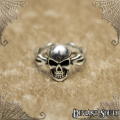 Stainless Steel Skull `n Bones Ring - Silver - Size US 8 | UK Q