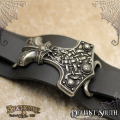 Alchemy Gothic A98 Thunderhammer Real Leather Wriststrap -- Fine English Pewter