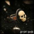 Deviant South Small Skull Cameo Silver Adjustable Ring