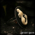 Deviant South Mermaid Cameo Silver Adjustable Ring